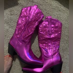 Pink cowboy boots. Fits true to size. Worn once.